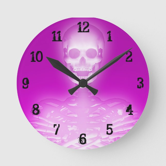 Glowing Skeleton: Wall Clock (Front)