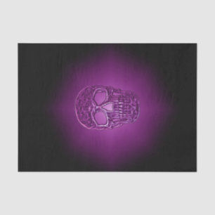 Glowing Skull Gothic Purple Black Cool Scary Tissue Paper