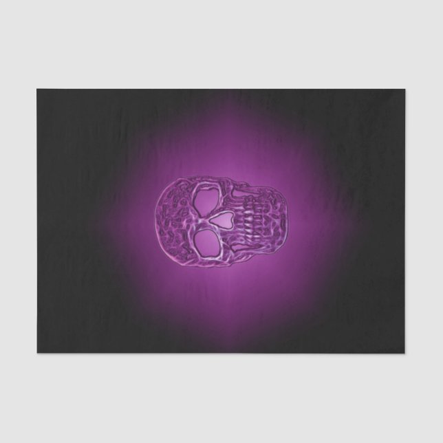 Glowing Skull Gothic Purple Black Cool Scary Tissue Paper (Front)