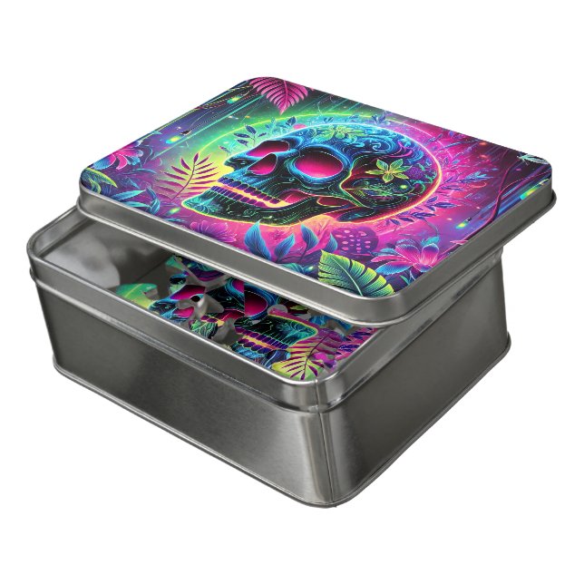 Glowing Skull Jigsaw Puzzle (Lid Open)