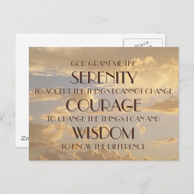 Glowing Sky Serenity Prayer Postcard (Front/Back)