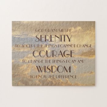 Glowing Sky Serenity Prayer Puzzle by PawsitiveDesigns at Zazzle