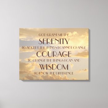 Glowing Sky Serenity Prayer Wrapped Canvas Print by PawsitiveDesigns at Zazzle