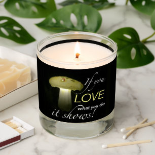 Glowing Solar Mushroom with Inspirational Quote Scented Candle