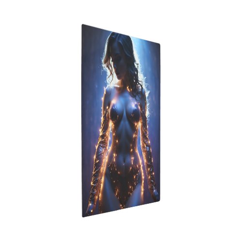 Glowing Sparkle lady Metal Print