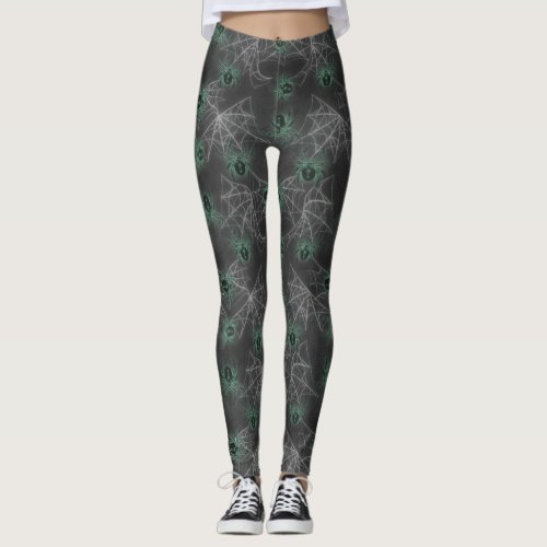 Glowing Spiders toxic green _ creepy cool Leggings