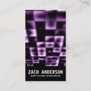 Glowing Square Mosaic - Purple Business Card