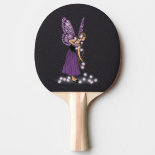 Glowing Star Flowers Pretty Purple Fairy Girl Ping-Pong Paddle