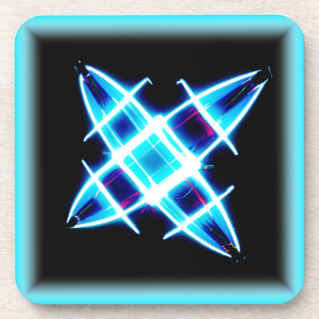 Glowing Star Patterns. Buy Now Beverage Coaster (Front)