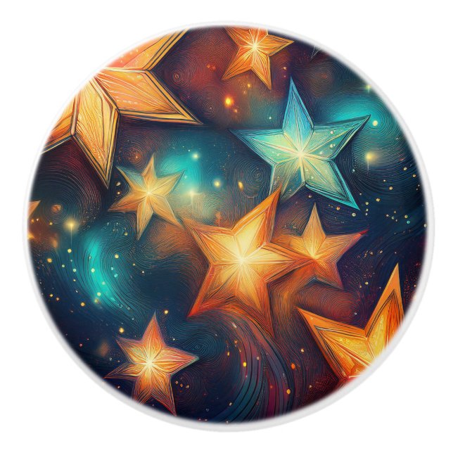 Glowing Stars  Ceramic Knob (Front)