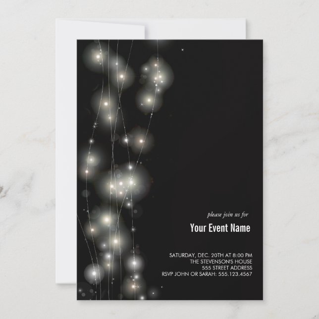 Glowing Stars  Invitation (Front)