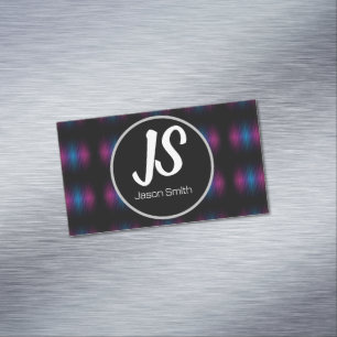 Glowing steel pattern business card magnet