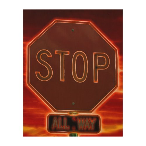 Glowing STOP Sign