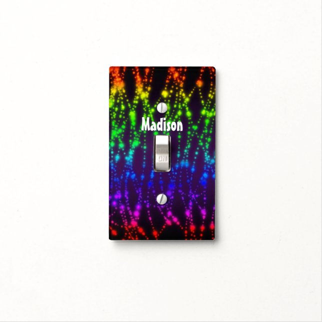 Glowing String Lights Black Light Switch Cover (In Situ)