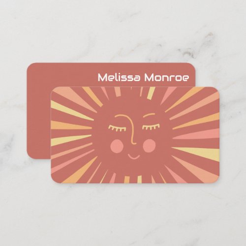 Glowing Sun Cute and Charming Colorful Pink  Business Card
