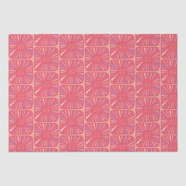 Glowing Sun Cute and Charming Pink Sunshine Gift  Tissue Paper (Front)