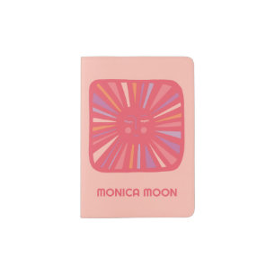 Glowing Sun Pink Purple Cute Custom Name  Passport Holder
