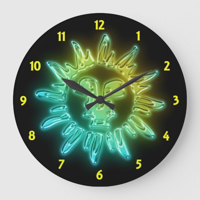 Glowing Sun Wall Clock (Front)