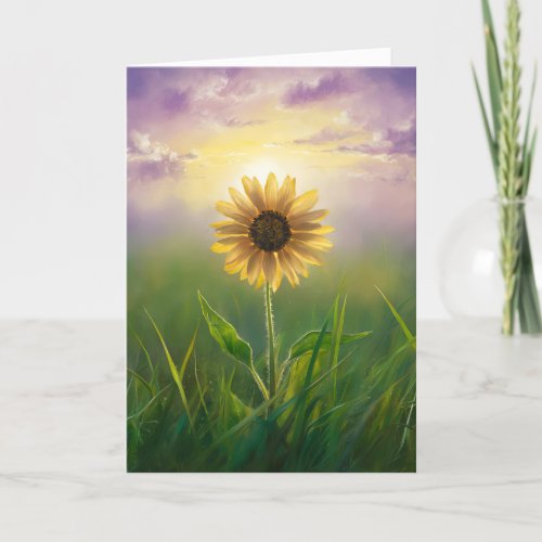 Glowing Sunflower Birthday Card