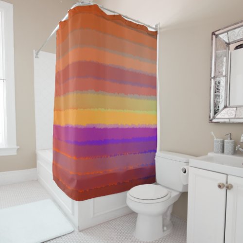 Glowing Sunrise Salty Watercolor Pop Of Color Art Shower Curtain