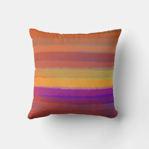 Glowing Sunrise Salty Watercolor Pop Of Color Art Throw Pillow