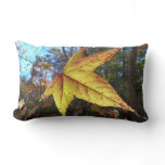 Glowing Sweetgum Leaf in the Forest Lumbar Pillow