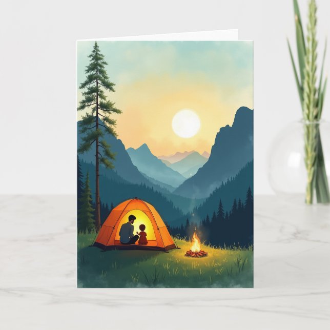 Glowing Tent Fathers Day Card (Front)