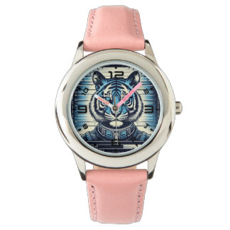 Glowing Tiger Mugshot Pink Watch