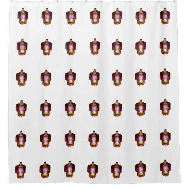 Glowing Transmit Vacuum Tube Shower Curtain (Front)