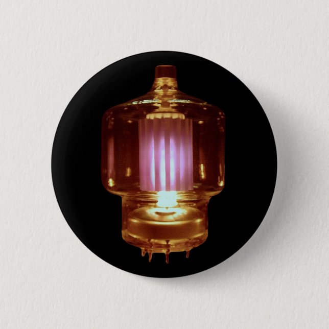Glowing Transmitter Vacuum Tube Button (Front)