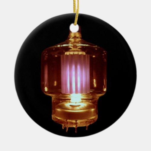 Glowing Transmitter Vacuum Tube Ceramic Ornament