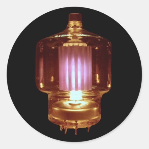 Glowing Transmitter Vacuum Tube Classic Round Sticker