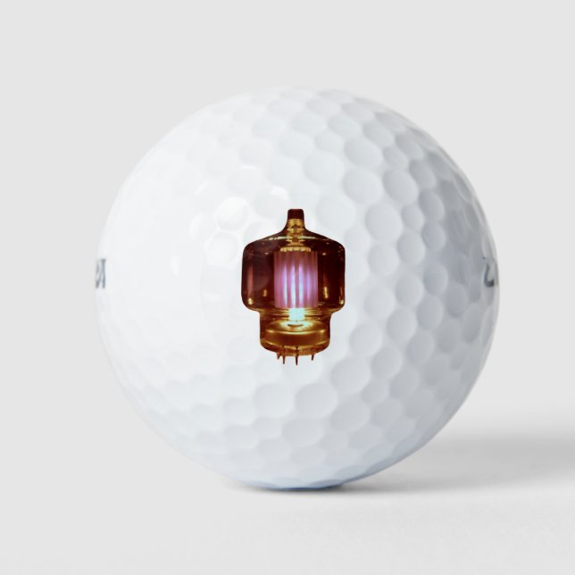 Glowing Transmitter Vacuum Tube Golf Balls (Front)