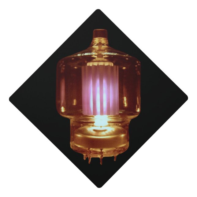 Glowing Transmitter Vacuum Tube Graduation Cap Topper (Front)