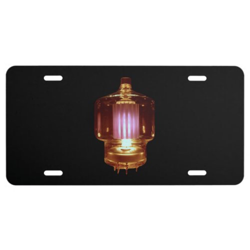 Glowing Transmitter Vacuum Tube License Plate