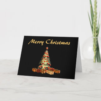 Glowing Tree Merry Christmas Holiday Card