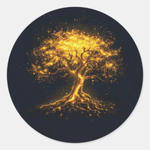 Glowing Tree of Life – Mystical and Enchanting Classic Round Sticker