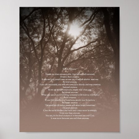 Glowing Trees "do It Anyway" Lower Text Poster