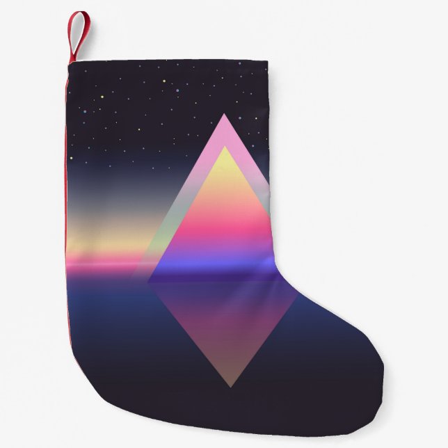 Glowing triangle. Ethereum concept. futuristic abs Small Christmas Stocking (Front)