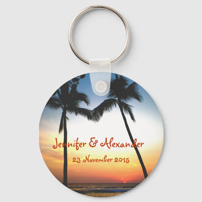 Glowing Tropical Sunset special  event Keychain (Front)