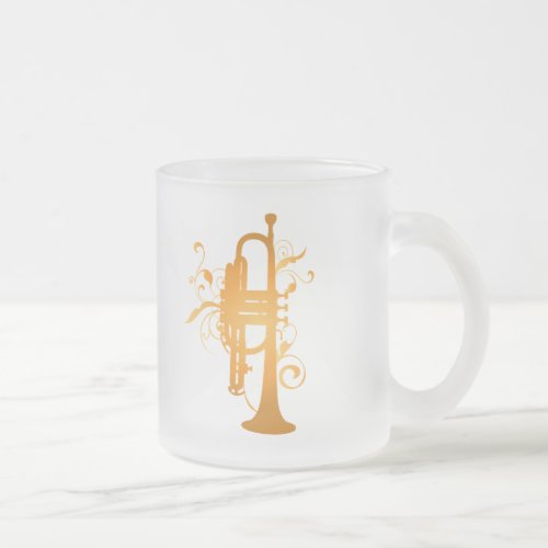 Glowing Trumpet Music Gift Frosted Glass Coffee Mug