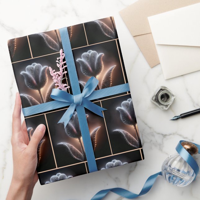 Glowing Tulip With Raindrops Wrapping Paper (Gifting)