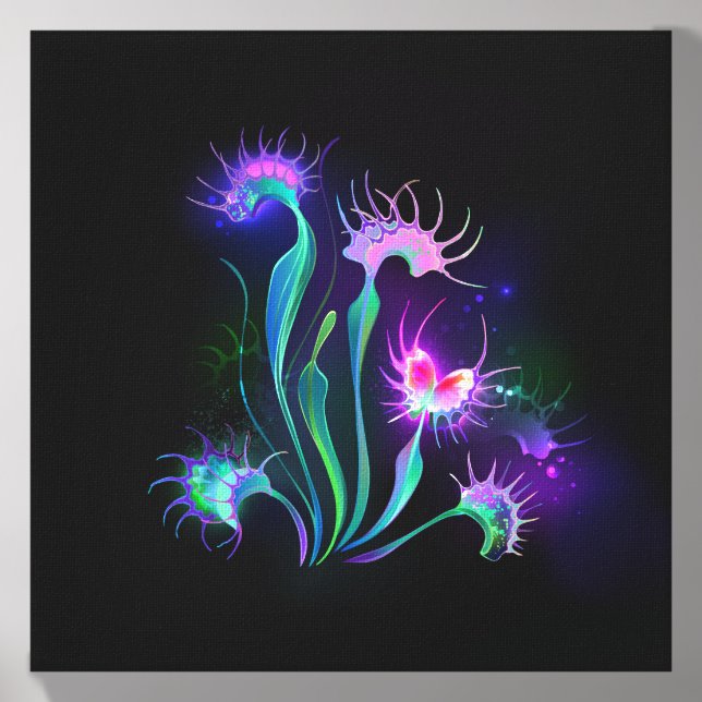 Glowing Venus Flytrap Canvas Photo Tile (Front Set)