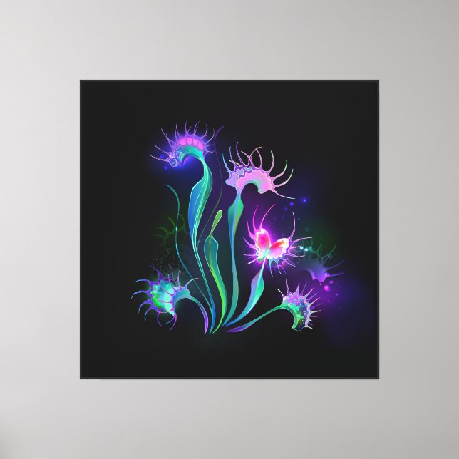 Glowing Venus Flytrap Canvas Print (Front)