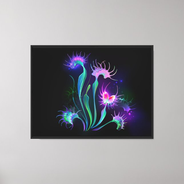 Glowing Venus Flytrap Canvas Print (Front)