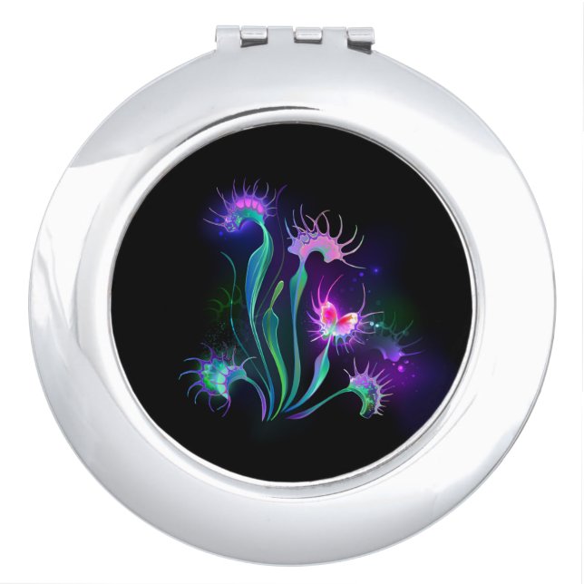 Glowing Venus Flytrap Compact Mirror (Front)