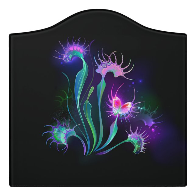 Glowing Venus Flytrap Door Sign (Large Crest Front)