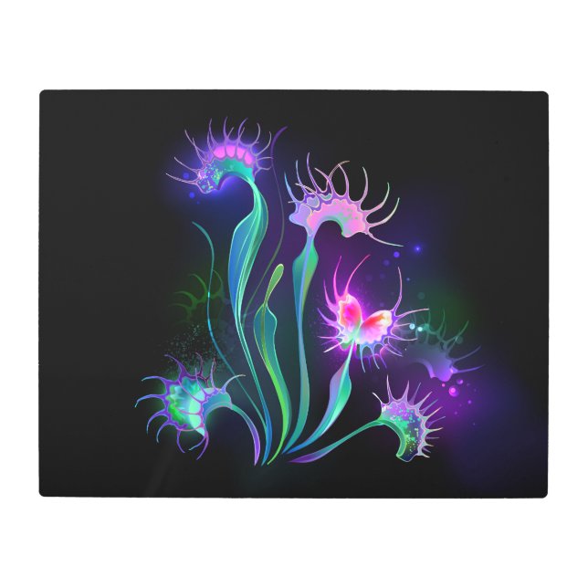 Glowing Venus Flytrap Metal Print (Front)