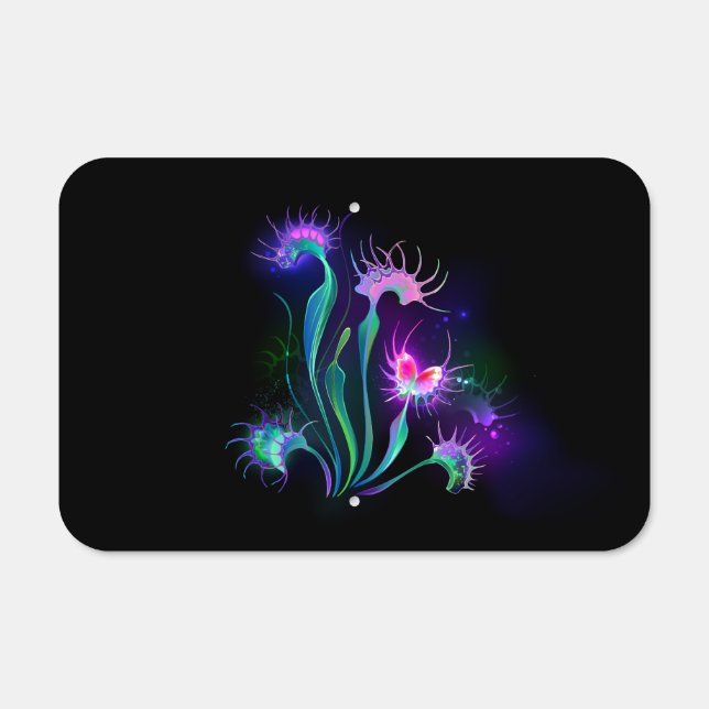 Glowing Venus Flytrap Metal Sign (Front)