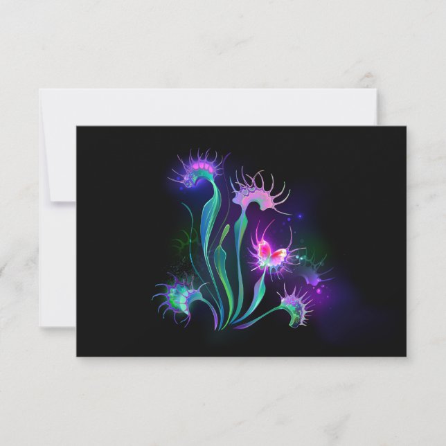 Glowing Venus Flytrap Note Card (Front)